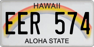 HI license plate EER574
