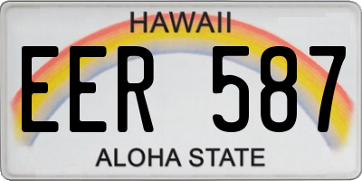 HI license plate EER587