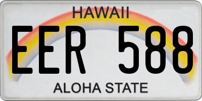 HI license plate EER588