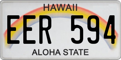 HI license plate EER594