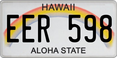 HI license plate EER598