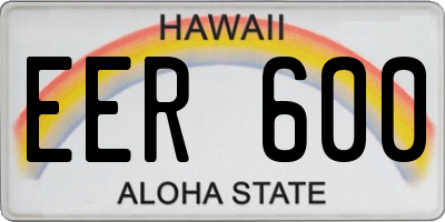 HI license plate EER600