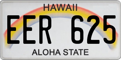 HI license plate EER625