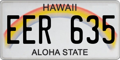 HI license plate EER635