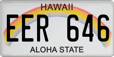 HI license plate EER646