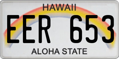 HI license plate EER653