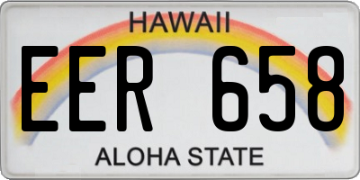 HI license plate EER658