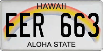 HI license plate EER663