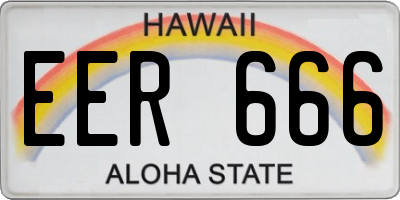 HI license plate EER666