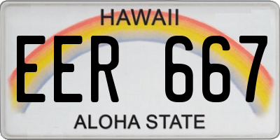 HI license plate EER667