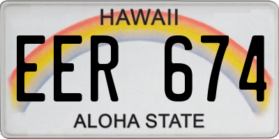 HI license plate EER674