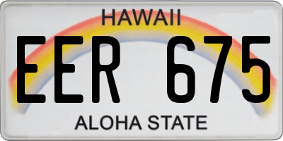 HI license plate EER675