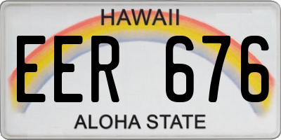 HI license plate EER676