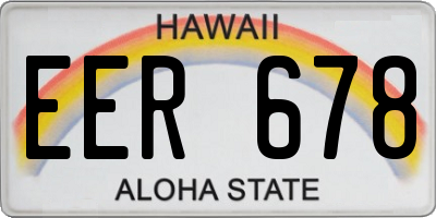 HI license plate EER678