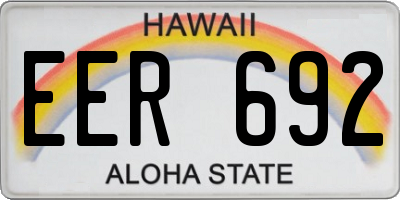 HI license plate EER692