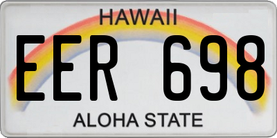 HI license plate EER698