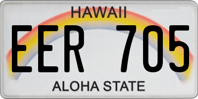 HI license plate EER705