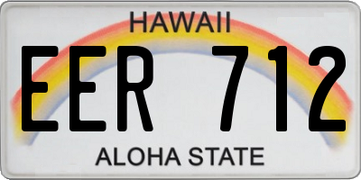 HI license plate EER712