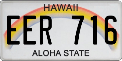 HI license plate EER716