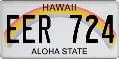 HI license plate EER724