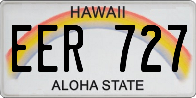 HI license plate EER727