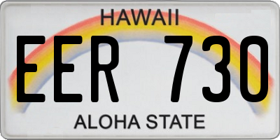 HI license plate EER730