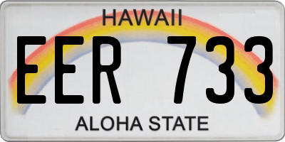 HI license plate EER733