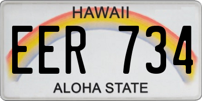 HI license plate EER734
