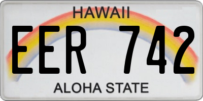 HI license plate EER742