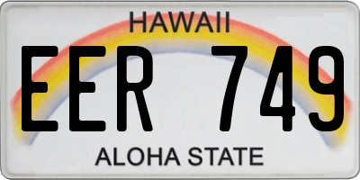 HI license plate EER749