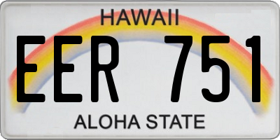 HI license plate EER751
