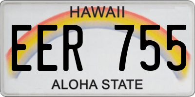 HI license plate EER755