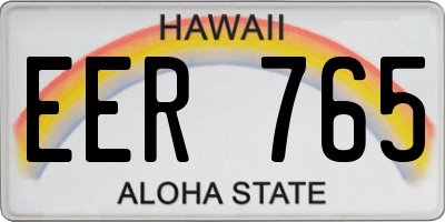 HI license plate EER765
