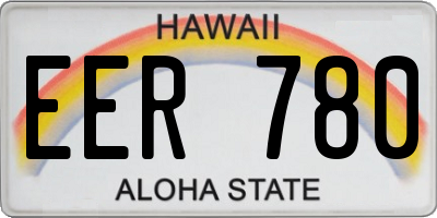 HI license plate EER780