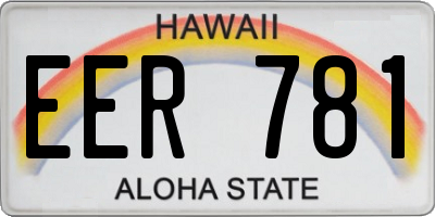 HI license plate EER781