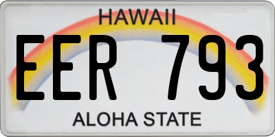 HI license plate EER793