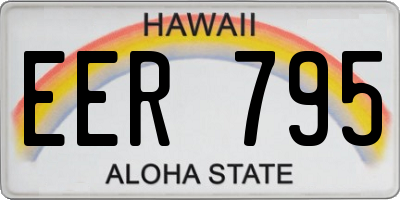 HI license plate EER795
