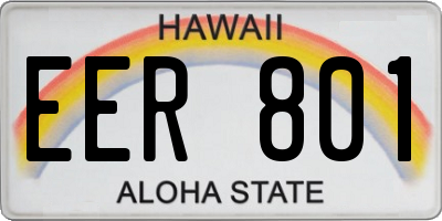HI license plate EER801
