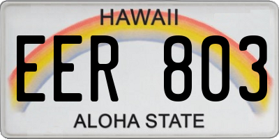HI license plate EER803