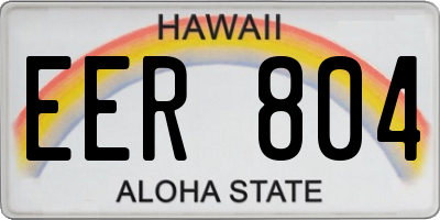 HI license plate EER804