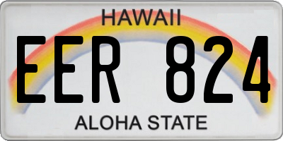 HI license plate EER824
