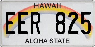HI license plate EER825