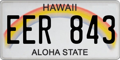 HI license plate EER843