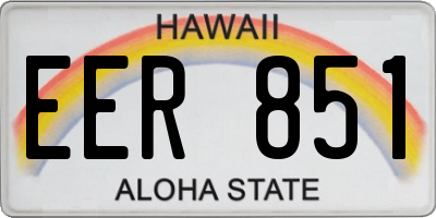 HI license plate EER851