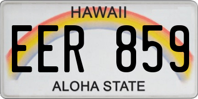 HI license plate EER859