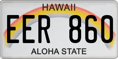HI license plate EER860