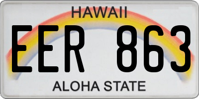 HI license plate EER863