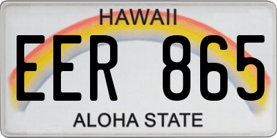HI license plate EER865