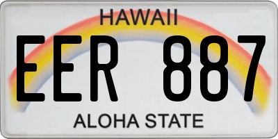 HI license plate EER887