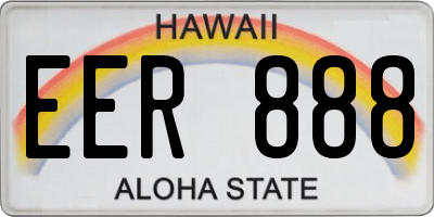 HI license plate EER888